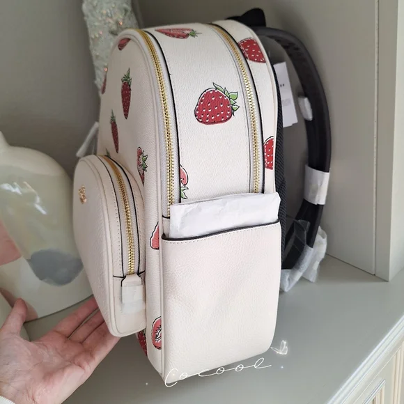 NWT Coach Court Backpack with Strawberry Print Style In Canvas/CAS94 🍓